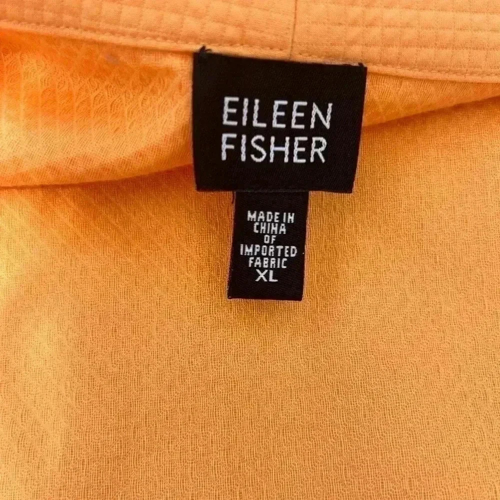 🧡”Eileen Fisher” Orange Sherbet Vest w/ Waffle Pattern & Pockets Size XL🧡 - Picture 6 of 11